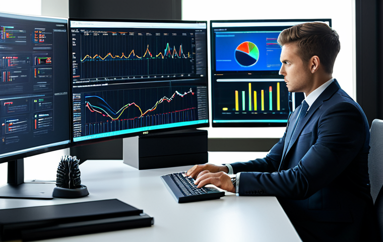 A professional data engineer in a modest business suit is seated at a desk in a modern, well-lit office. On a large monitor, complex real-time data streaming dashboards are displayed, showing intricate graphs and dynamic metrics. The engineer is looking intently at the screen, with one hand near a keyboard, conveying a focused and analytical expression. The background features a clean, organized workspace, reflecting a professional environment. fully clothed, appropriate attire, safe for work, perfect anatomy, correct proportions, natural pose, professional dress, well-formed hands, proper finger count, natural body proportions, high quality, studio lighting, professional photography, appropriate content.