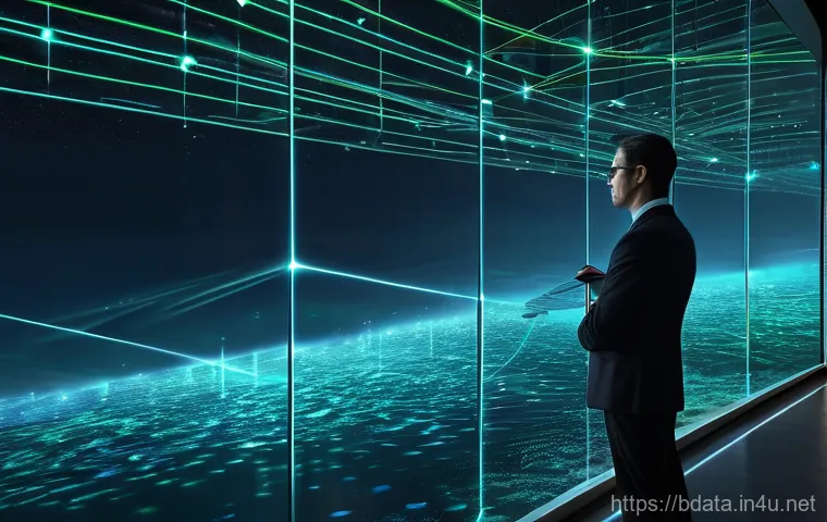 빅데이터 기술자와 데이터 처리 - **Prompt 1: The Data Navigator**
A futuristic scene depicting a skilled big data specialist, dre...